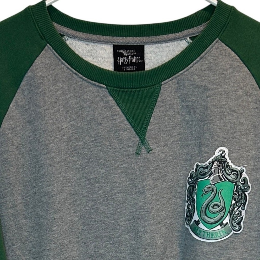Universal Studios Harry Potter Slytherin Raglan Sweatshirt Grey Green Men's XL